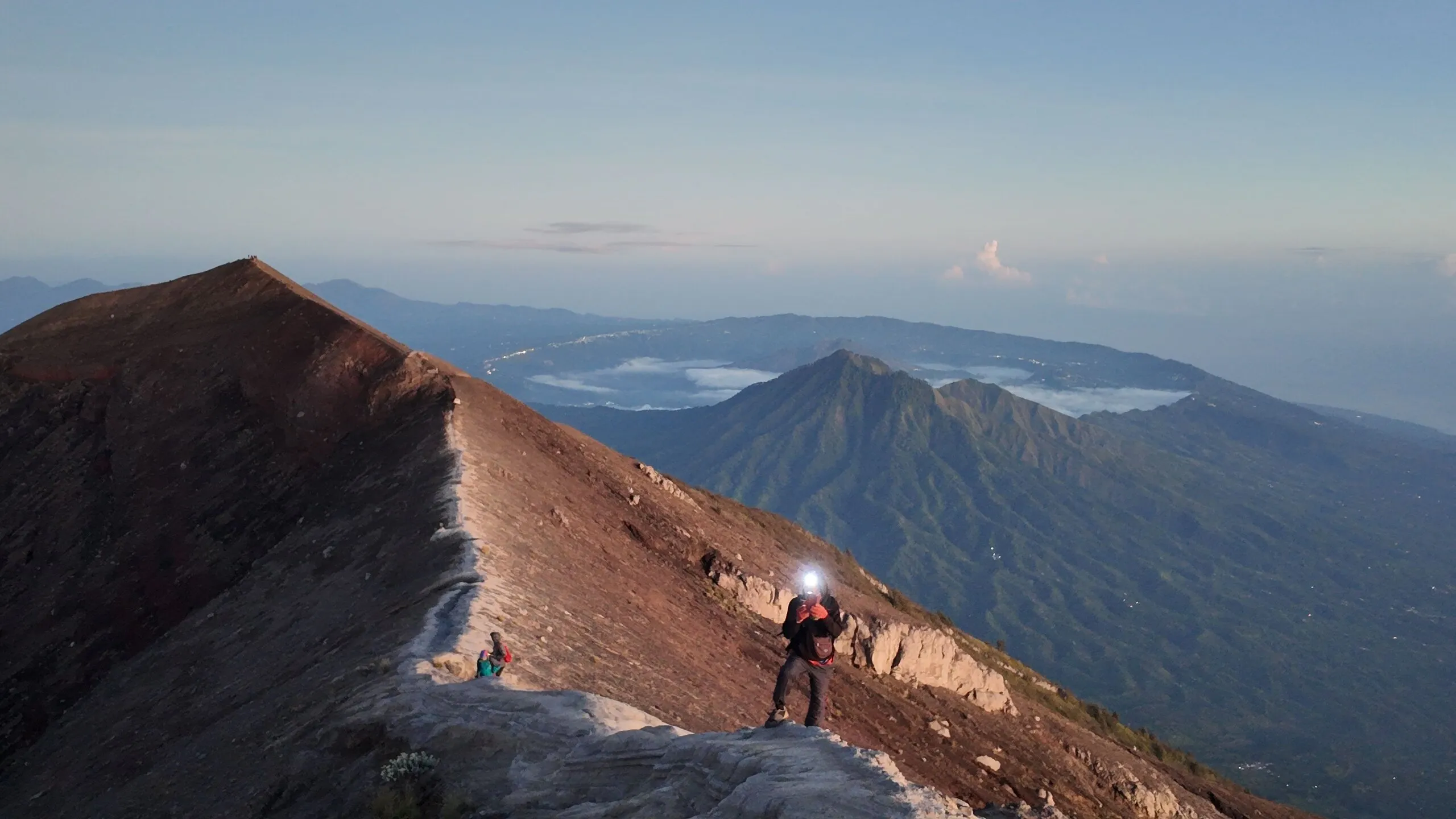 The summit ridge of Mount Agung